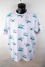 Camiseta blanca grande Free Planet para hombre diseño de dinosaurio púrpura azul precio de venta sugerido por el