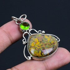 Colgante de joyería de plata esterlina 925 con piedras preciosas de peridoto ...