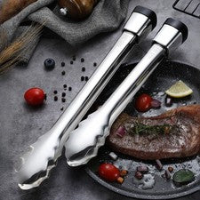 Alicates de cocina de acero inoxidable para asar a la parrilla cocinar con clip de cierre
