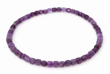 Amethyst Würfel Stretch Edelstein Armband – Größe individuell für deine perfekt