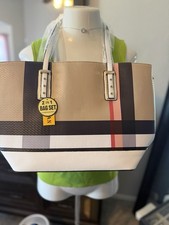 Bolso de Mano para Mujer a Cuadros con Cartera Cuero Sintético Hombro Trabajo Viaje Nuevo con Etiquetas