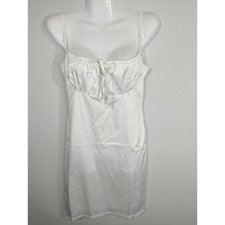 Mini Vestido TIC TOC Blanco Satinado Bodycon Para Mujer MEDIANO Fiesta Casa Núcleo Nuevo con Etiquetas
