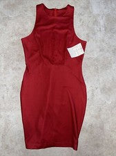 Vestido ceñido al cuerpo rojo elegante de moda Airline para mujer talla 12 nuevo con etiquetas