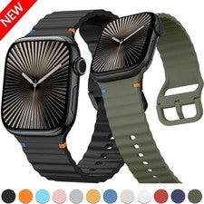 Correa de silicona para iWatch Ultra 2 49 mm serie 10 46 mm SE 45 mm 44 mm