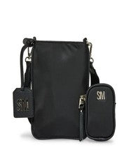 Bandolera Steve Madden Brush-N para mujer, negra, nueva con etiquetas