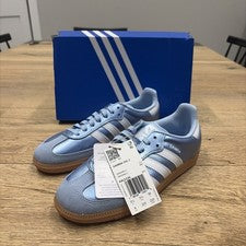 Zapatillas Adidas Samba OG Azul/Blanco Parte Superior Baja Cuero Talla 4Y/5W KK2326