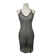 Vestido para mujer Hot & Delicious negro de malla transparente diseño elástico talla L - Nuevo