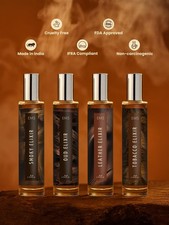 EM5 Juego de 4 Perfumes de Larga Duración para Hombre Ahumados, Oud, Cuero 15ml X 4 Piezas