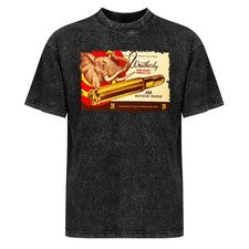 Camiseta Weatherby Elephant Ammo Box .460 Magnum Estilo Vintage Lavado Mineral Negra