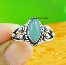 Anillo de regalo hecho a mano de plata de ley 925 con piedras preciosas de jade verde talla 5 a 10 de EE. UU.