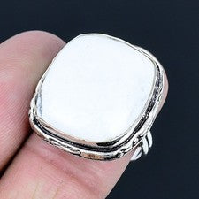 Scolecita piedras preciosas hechas a mano 925 anillo de joyería de plata...