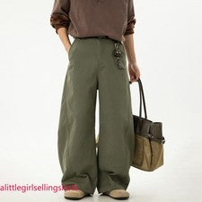 Pantalones Sueltos Retro Estilo Americano Para Hombres Largos Pierna Ancha Informales Primavera Carga