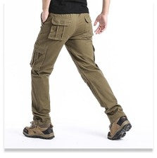 Pantalones tácticos de bolsillo grande para hombre de algodón informales de trabajo Mst amarillo militar