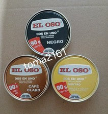3X EL OSO SHOE SHINE (GRASA PARA CALZADO UNO DE CADA COLOR) - 3 DE 90g CADA UNO