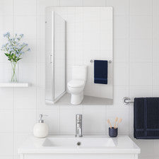Espejo de Pared de Vidrio Autoadhesivo 30 x 40 cm Decoración del Hogar Baño Adhesivo Azulejos