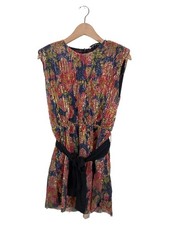 Vestido de lentejuelas para mujer ZARA XS estampado floral cinturón festivo glamoroso