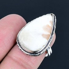 Scolecita piedras preciosas hechas a mano 925 anillo de joyería de plata...