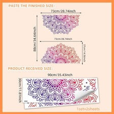 Pegatinas de pared de PVC grandes de loto mandala púrpura para decoración del hogar y paredes