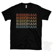 CAMISETA RUDDERHAM ESTILO RETRO REPETIDO Hombre y Mujer Novedad Genial Nombre Regalo