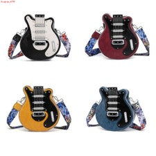 Bandolera con forma de guitarra para mujer Bolso de hombro de cuero sintético con cremallera Hecho a mano Regalo