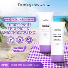 Protector solar facial Triple Care SPF40 PA+++ 100ml x2 cuidado híbrido tono ...
