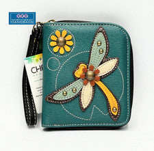 CARTERA PULSERA LIBÉLULA CREMALLERA ALREDEDOR TURQUESA CHALA