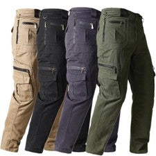Hombres Primavera Otoño Combate Exterior Trabajo Bolsillos Pantalones Pantalones Nuevo Estilo