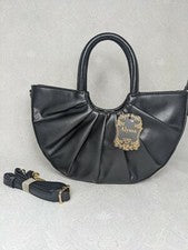 Bolso Bandolera ALYSSA Los Angeles Negro Cuña Plisado Bolso Bandolera Para Mujer~