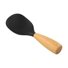 Cuchara de arroz de silicona estable con mango de madera para encimera de cocina