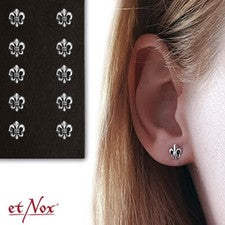 etNox Pendientes Lirio Flor de Lis Pendientes Plata de Ley 925 Mujer Hombre