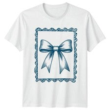 Camiseta gráfica con moño decorativa para hombres y mujeres Camisa clásica con diseño de cinta