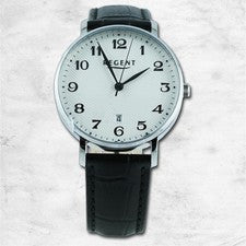 Regent Hombre Reloj Analógico Pulsera de Cuero Negro UR1011584