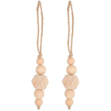 2 Piezas Cuentas de Madera Decoración Colgante Cuentas de Madera Rústicas Decoración Colgante para el Hogar