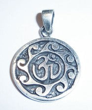 Colgante cadena OM símbolo REAL 925 plata talismán amuleto AUM signo SS93