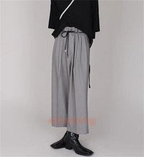Japonés Informal Suelto Para Hombre Pierna Ancha Pantalones Moda Traje Pantalones