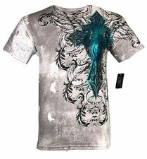 Camiseta para hombre Xtreme Couture by Affliction BASTILE MASS blanca motociclista S-5XL