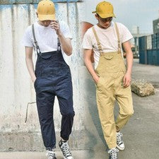 Nuevo Moda Para Hombres Informal Suelto Algodón Mono Tirantes Pantalones Monos Pantalones