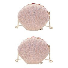 2X Mujeres Niñas Sirenita Concha Marina Cartera -Bolsos de Hombro Cuerpo6927