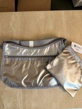 Bolso de Hombro Hobo LeSportsac Opal Mist Plateado/Gris Cremallera con Bolsa, Bolsillos Internos