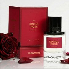 Perfume unisex Fraganote Pecaminosa Rose para hombre, mujer, 50 ml, rosa oscura, ámbar, almizcle