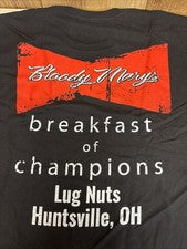 Nueva Camiseta X Grande Estilo Grunt Lug Nuts Bloody Mary Huntsville, Ohio #2 Negra