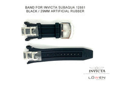 Auténtica correa de reloj Invicta Subaqua 12881 negra de goma artificial 29 mm