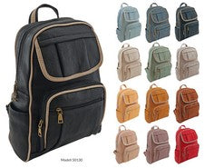Bolso Mujer Mochila Shopper Citybag Aspecto Cuero - Muchos Colores 50130