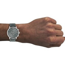 Oozoo Cuero Reloj Unisex C10915 Análogo de Cuarzo Pulsera Gris UOC10915