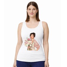 Chaleco sin mangas floral de moda para mujer ilustración botánica regalo para ella