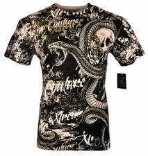 Camiseta para hombre Xtreme Couture By Affliction BLACKTOOTH calavera motociclista MMA XS-5X