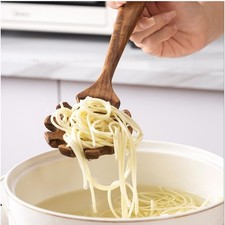 Horquilla de espagueti clásica de teca para uso diario en cocina - 32,3 cm de altura