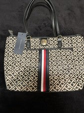 Bolso de hombro Tommy Hilfiger mediano de lona y cuero para mujer