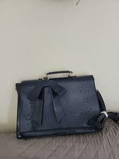 WALASA Bolso Mensajero Cuero Azul Bueno para usar Maletín Lazo Dije Negocios Laptop