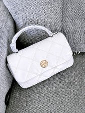 Bolso para mujer Tory Burch Willa con asa superior, estilo n.º 171934, color blanco, nuevo con etiquetas